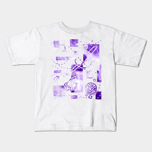 Geometric Galaxy (Watercolor Version) Kids T-Shirt by Jan Grackle